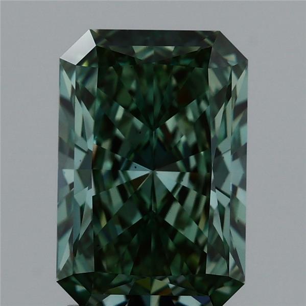 2.10 Ct. Fancy Vivid  Green Radiant Lab Grown Diamond