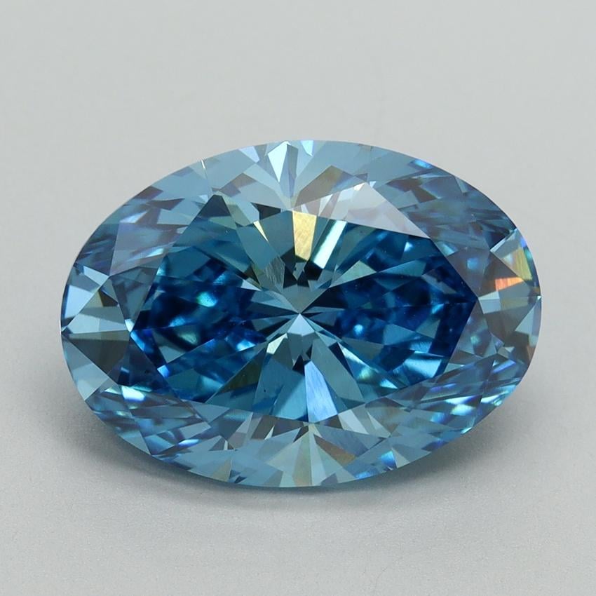 5.06 Ct. Fancy Vivid Blue Oval Lab Grown Diamond