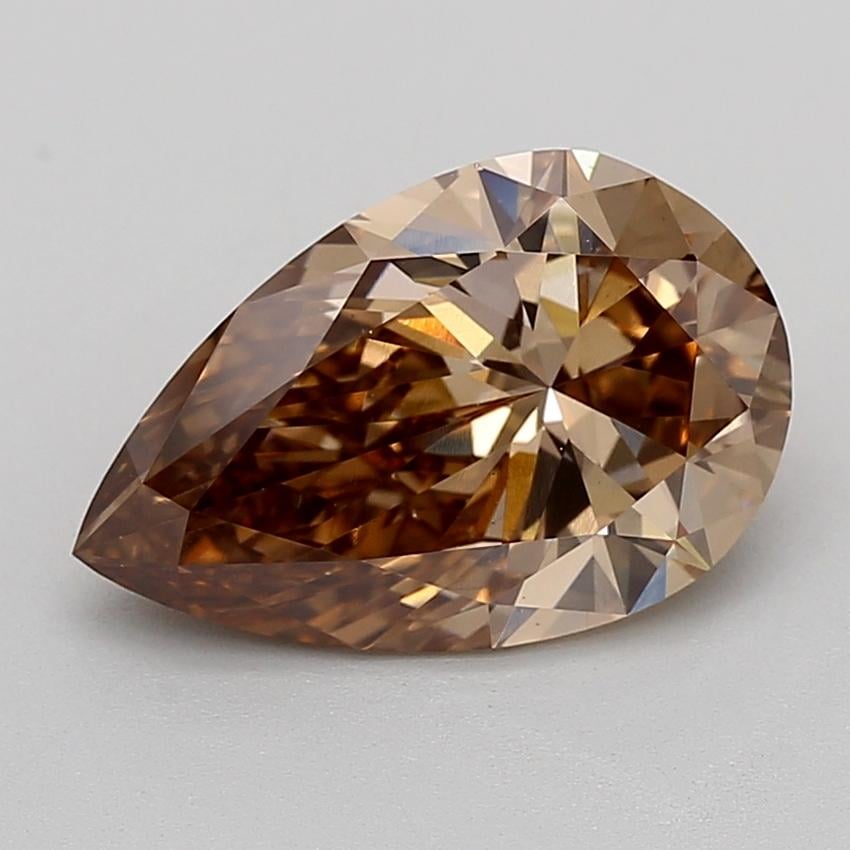4.03 Ct. Fancy  Brown Pear Lab Grown Diamond