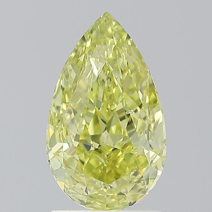 2.01 Ct. Fancy Intense Greenish Yellow Pear Diamond