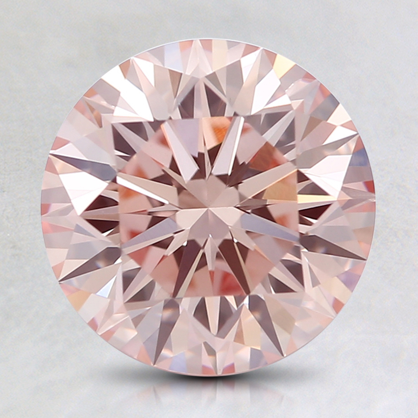 2.12 Ct. Fancy Light Orangy Pink Round Lab Grown Diamond