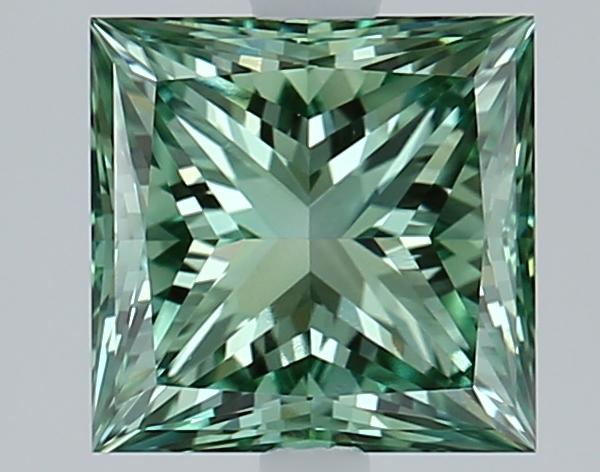 1.54 Ct. Fancy Vivid Green Princess Lab Grown Diamond
