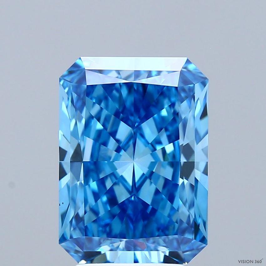 4.06 Ct. Fancy Vivid Blue Radiant Lab Grown Diamond