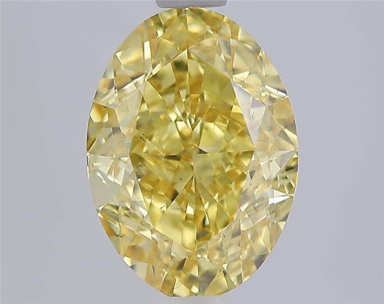 3.08 Ct. Fancy Intense  Yellow Oval Lab Grown Diamond