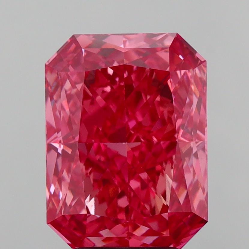 4.12 Ct. Fancy Vivid Brownish Pink Radiant Lab Grown Diamond