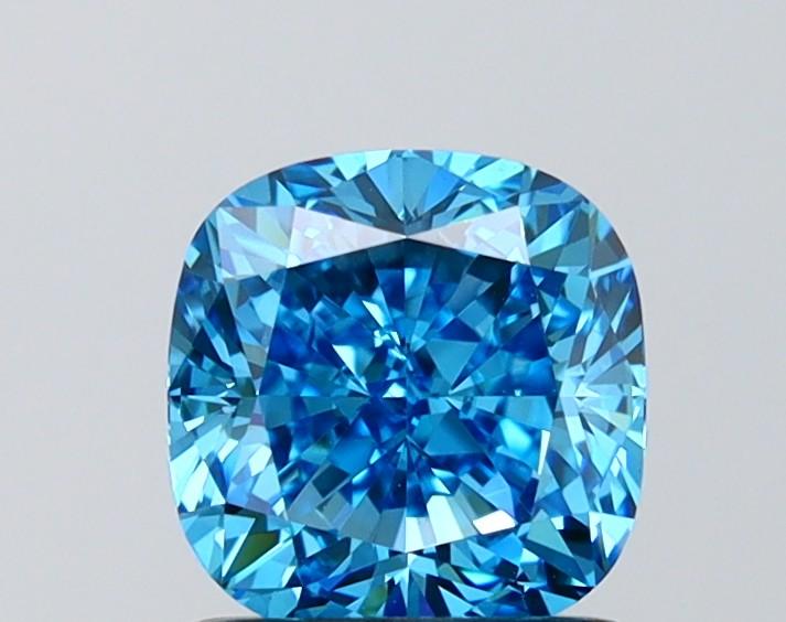 1.51 Ct. Fancy Vivid Blue Cushion Lab Grown Diamond