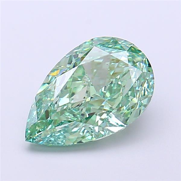 2.09 Ct. Fancy Vivid  Green Pear Lab Grown Diamond