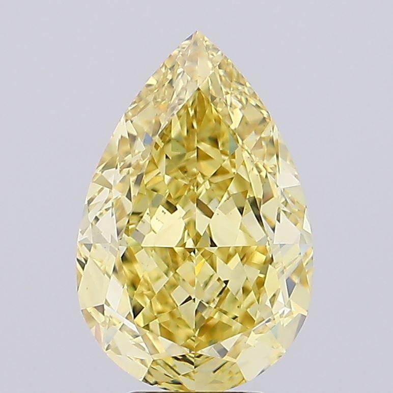6.02 Ct. Fancy Intense Yellow Pear Lab Grown Diamond