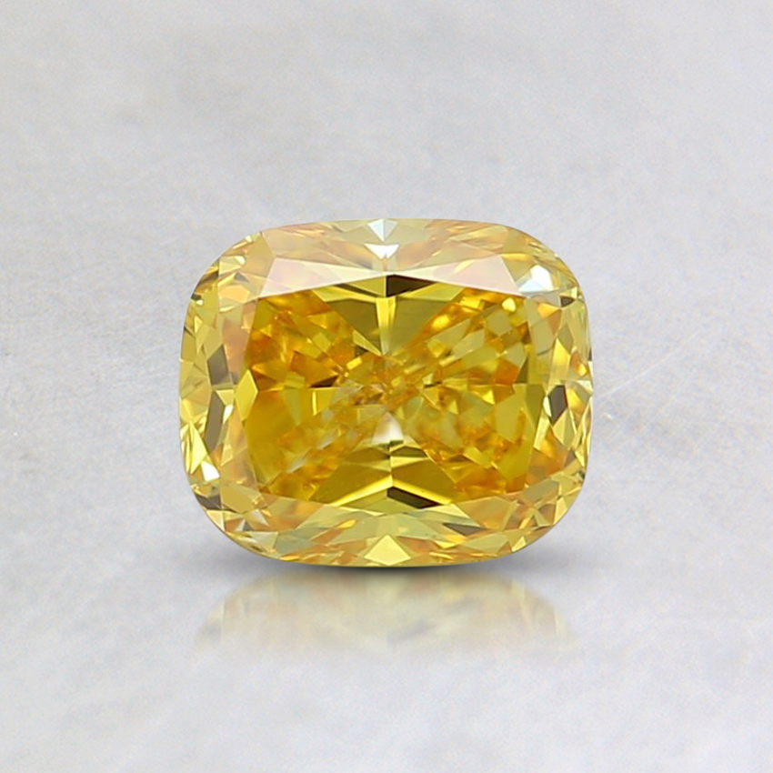 0.55 Ct. Fancy Vivid Yellow Cushion Lab Grown Diamond