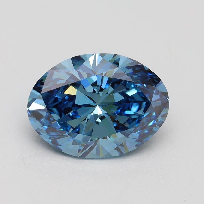 3.01 Ct. Fancy Vivid Blue Oval Lab Grown Diamond