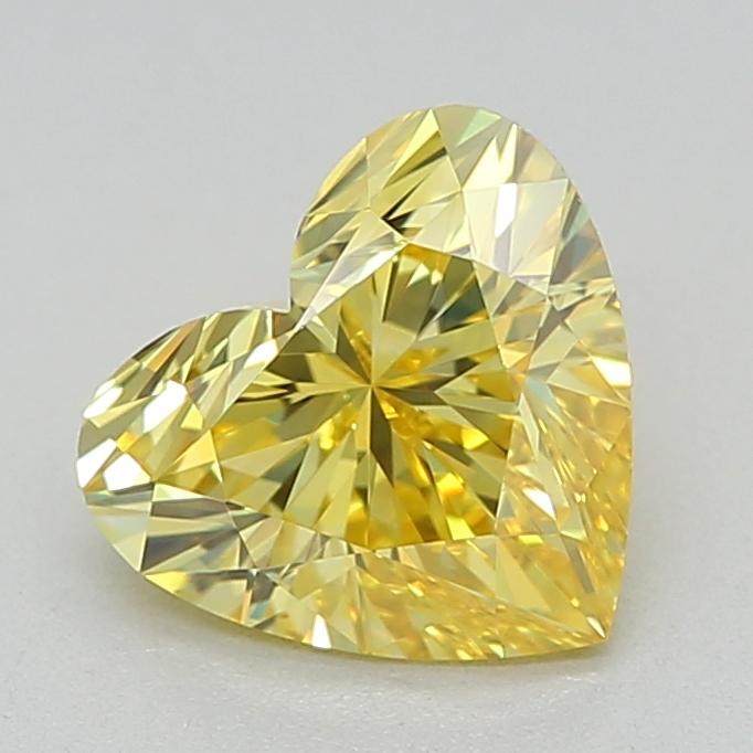 0.74 Ct. Fancy Vivid Yellow Heart Lab Grown Diamond