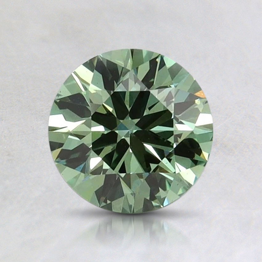 0.94 Ct. Fancy Vivid Pacific Green Round Lab Grown Diamond, top view