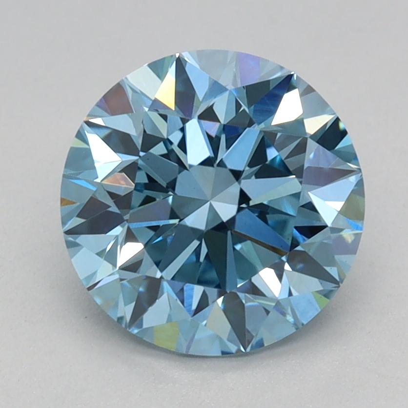1.58 Ct. Fancy Vivid Blue Round Lab Grown Diamond