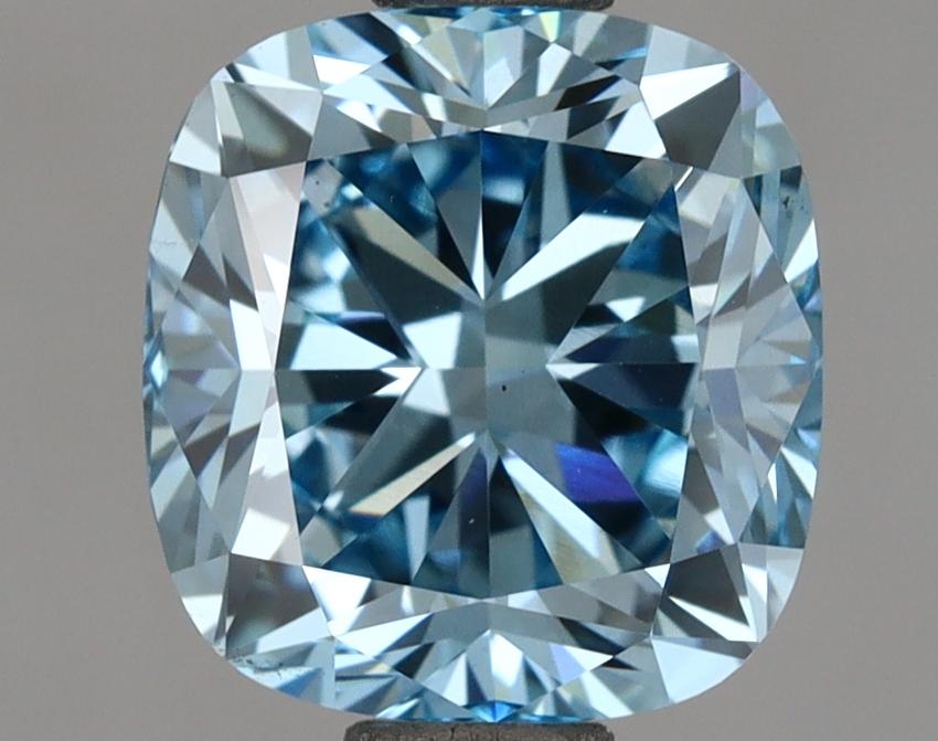 2.01 Ct. Fancy Vivid Blue Cushion Lab Grown Diamond
