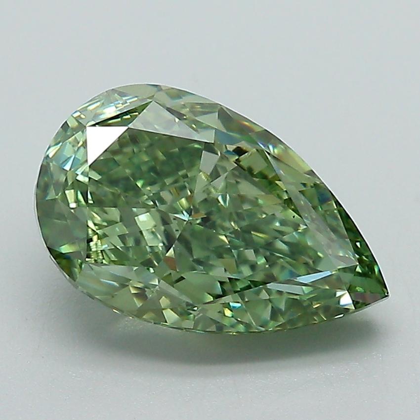 2.51 Ct. Fancy Vivid Green Pear Lab Grown Diamond