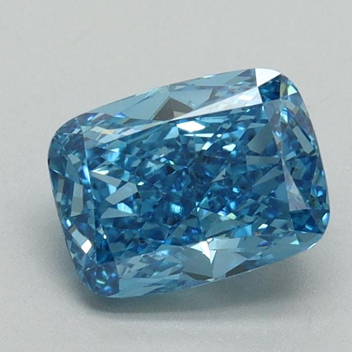 1.23 Ct. Fancy Vivid Blue Cushion Lab Grown Diamond