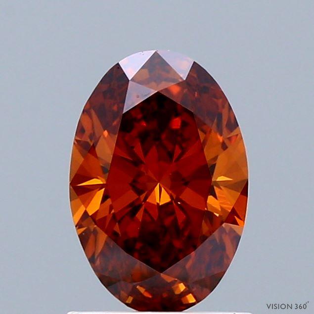 1.06 Ct. Fancy Intense Brownish Orange Oval Lab Grown Diamond