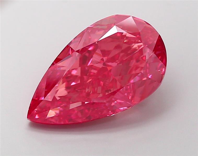 6.06 Ct. Fancy Vivid  Pink Pear Lab Grown Diamond