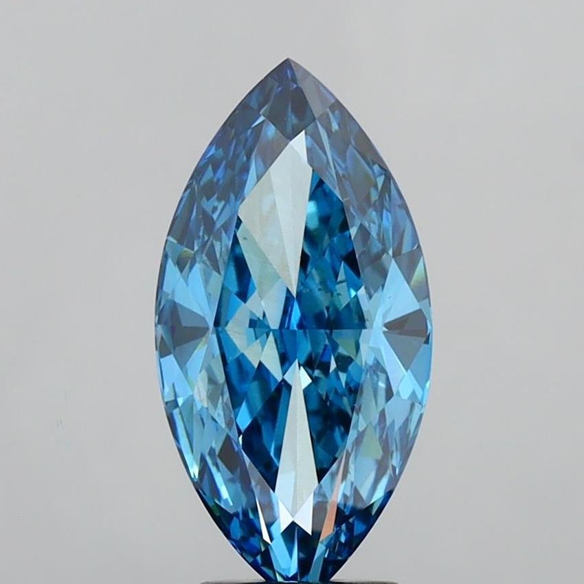 5.11 Ct. Fancy Vivid  Blue Marquise Lab Grown Diamond