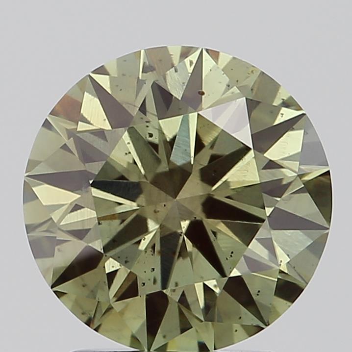 1.88 Ct. Fancy Vivid  Green Round Lab Grown Diamond