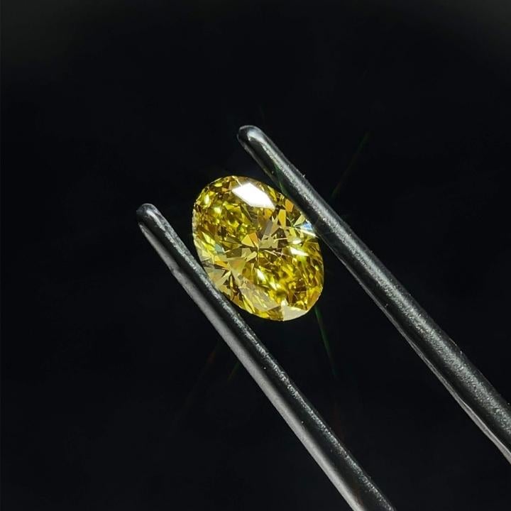 0.74 Ct. Fancy Greyish Yellow Oval Lab Grown Diamond