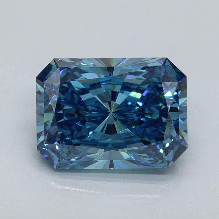 2.01 Ct. Fancy Vivid Blue Radiant Lab Grown Diamond
