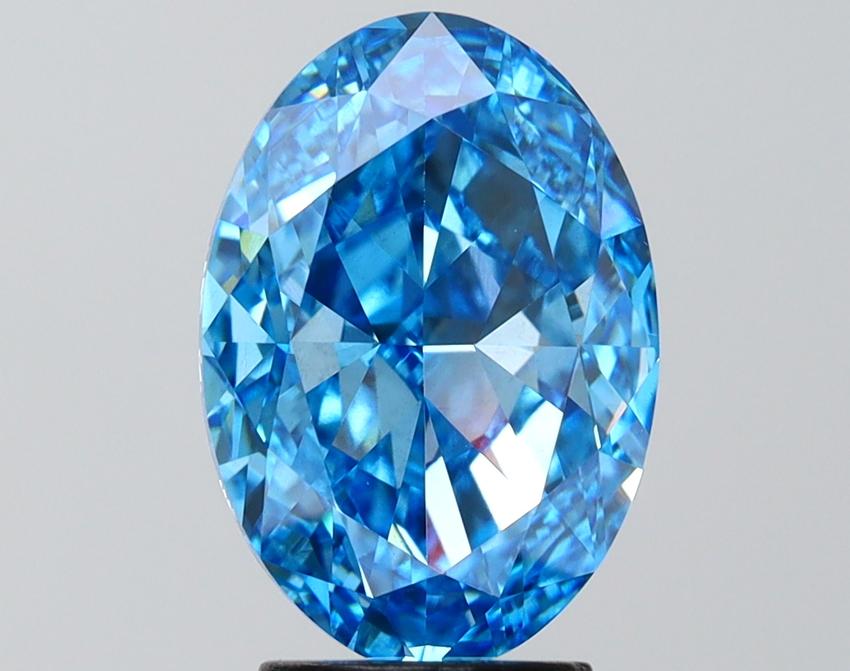 4.15 Ct. Fancy Vivid Blue Oval Lab Grown Diamond
