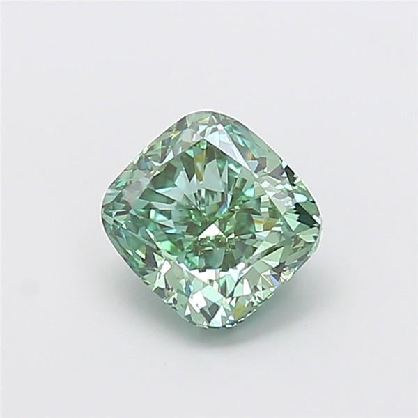 2.00 Ct. Fancy Vivid Green Cushion Lab Grown Diamond