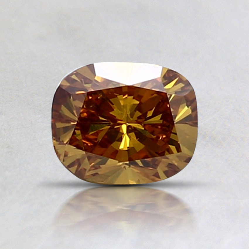 0.65 Ct. Fancy Deep Yellow Orange Cushion Diamond