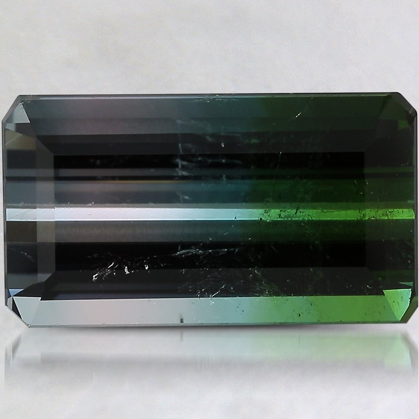16.5x9.3mm Unheated Bi-Color Emerald Tourmaline