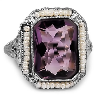Edwardian Amethyst Cocktail Ring