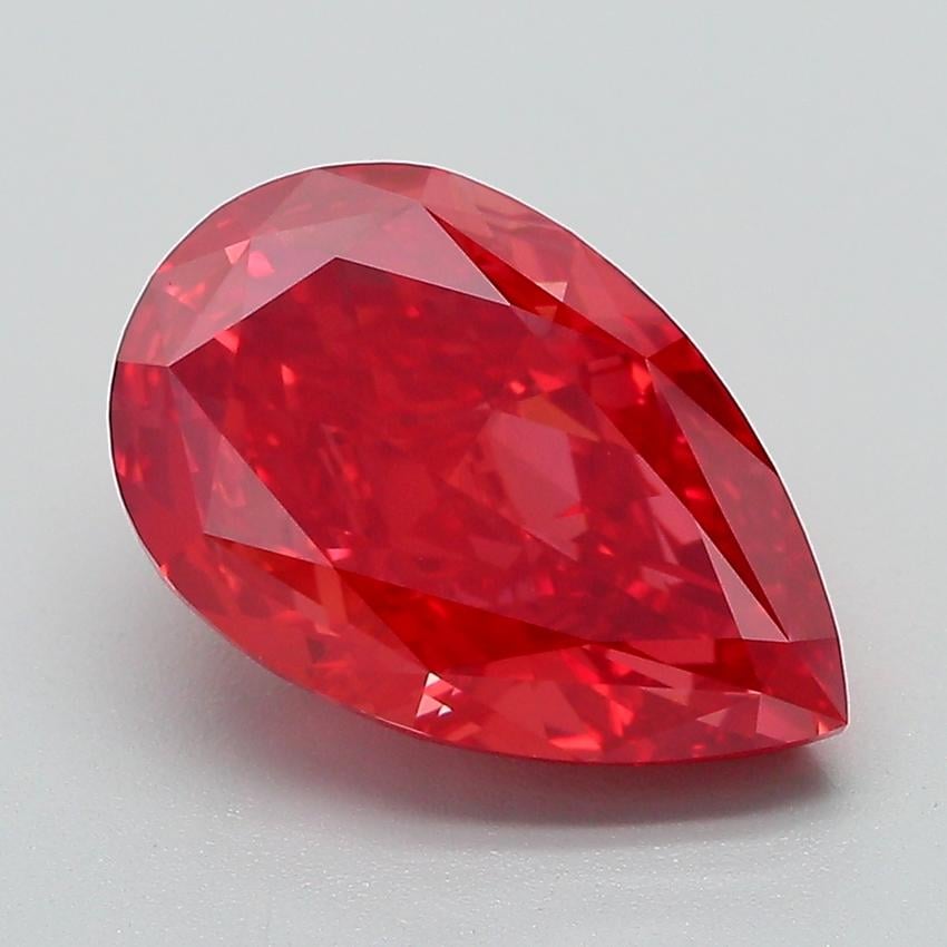 4.30 Ct. Fancy Vivid Red Pear Lab Grown Diamond