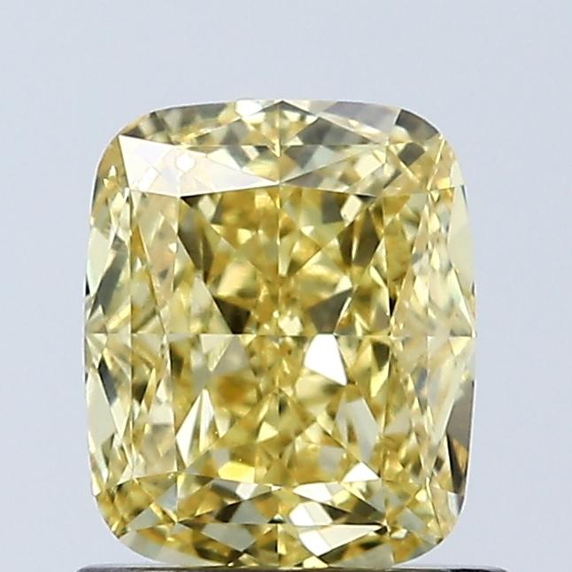 1.06 Ct. Fancy Vivid Yellow Cushion Lab Grown Diamond