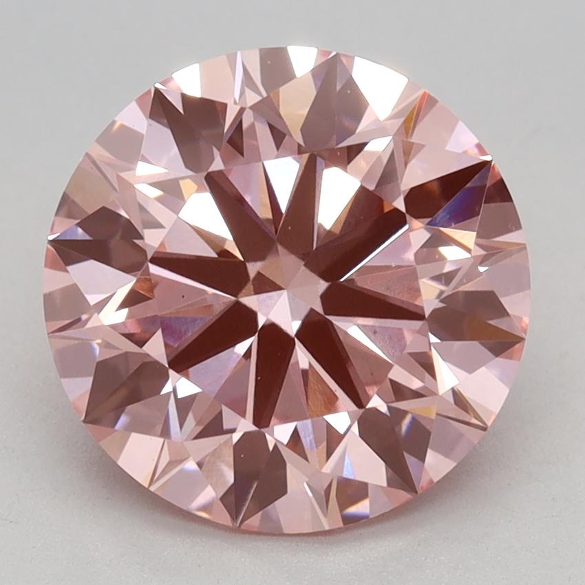 2.48 Ct. Fancy Vivid Pink Round Lab Grown Diamond