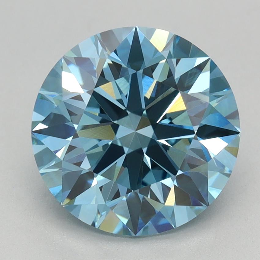 2.07 Ct. Fancy Vivid Blue Round Lab Grown Diamond