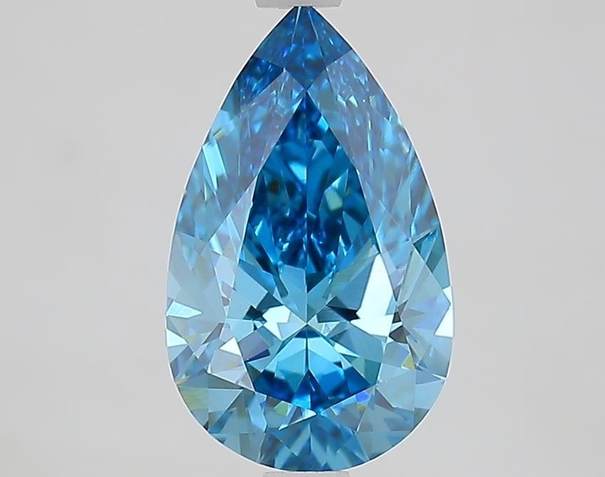2.15 Ct. Fancy Vivid Blue Pear Lab Grown Diamond
