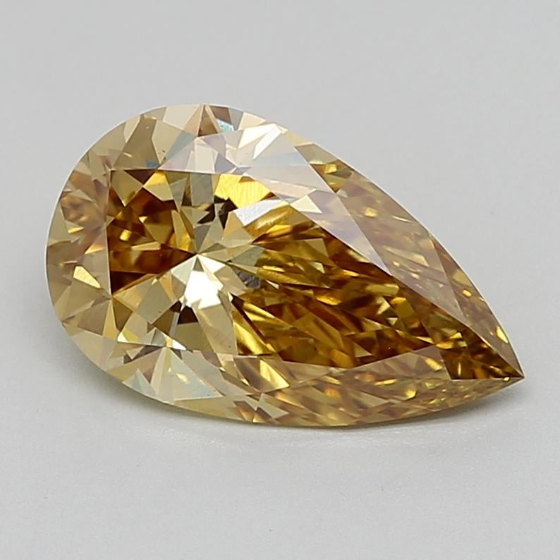 2.96 Ct. Fancy Intense Brownish Yellow Pear Lab Grown Diamond
