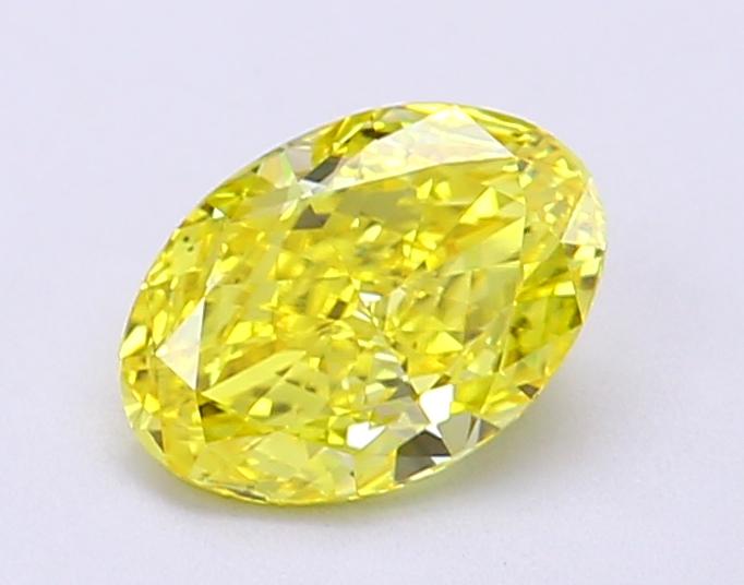 1.02 Ct. Fancy Vivid  Yellow Oval Lab Grown Diamond