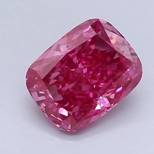 1.64 Ct. Fancy Vivid Pink Cushion Lab Grown Diamond