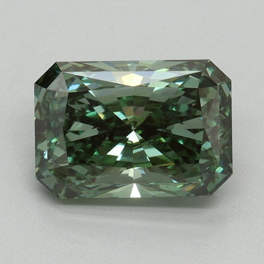 2.02 Ct. Fancy Vivid Green Radiant Lab Grown Diamond