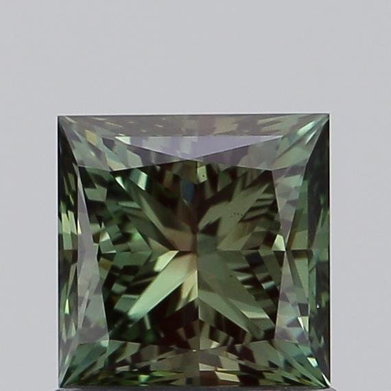 1.04 Ct. Fancy Vivid Green Princess Lab Grown Diamond