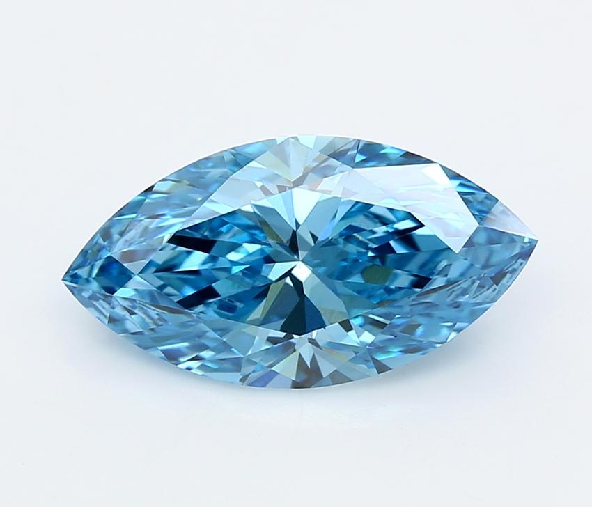 3.54 Ct. Fancy Vivid  Blue Marquise Lab Grown Diamond