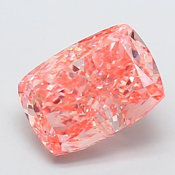 3.03 Ct. Fancy Vivid  Pink Cushion Lab Grown Diamond