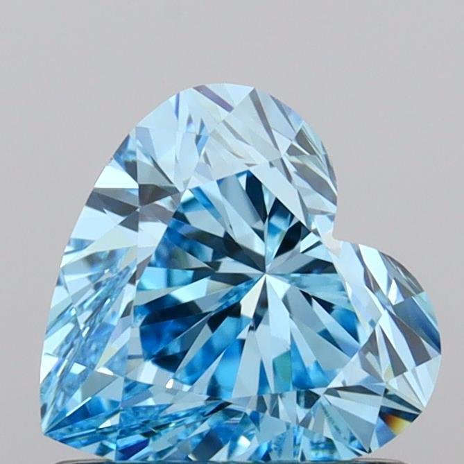 0.91 Ct. Fancy Vivid Blue Heart Lab Grown Diamond