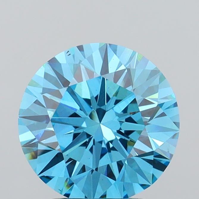 2.56 Ct. Fancy Vivid  Blue Round Lab Grown Diamond