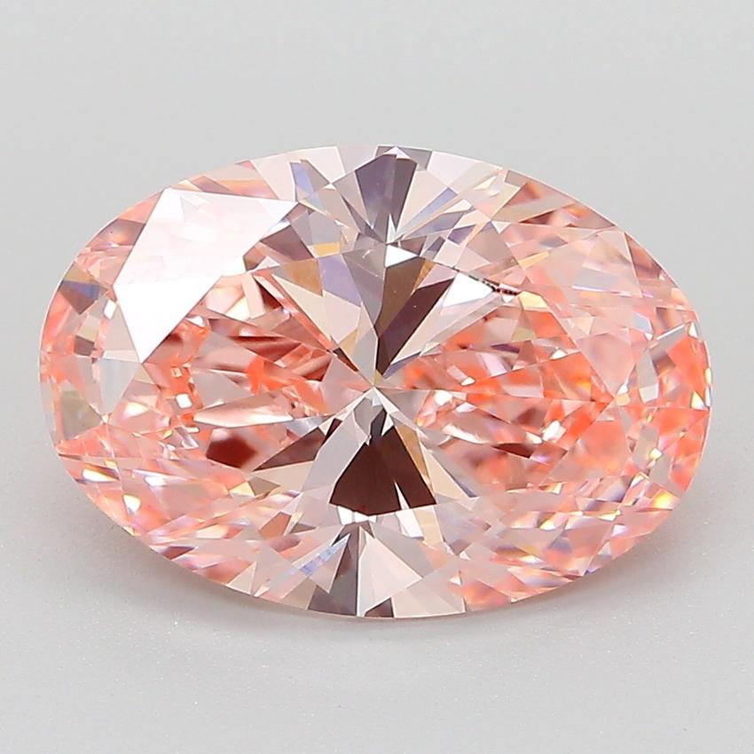 4.04 Ct. Fancy Vivid Pink Oval Lab Grown Diamond