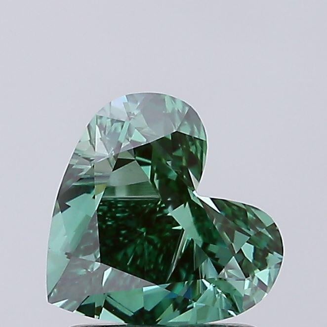 1.60 Ct. Fancy Vivid Green Heart Lab Grown Diamond