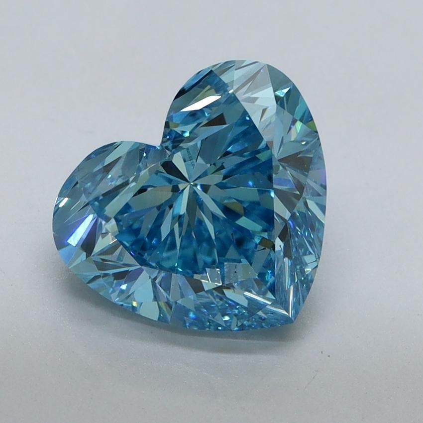 2.76 Ct. Fancy Vivid Malibu Blue Heart Lab Grown Diamond