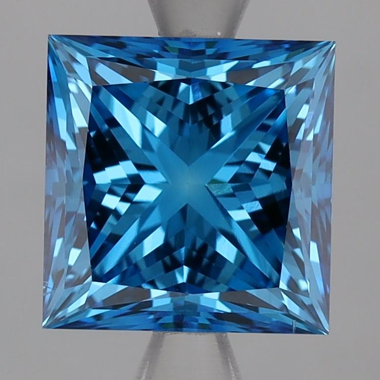 2.56 Ct. Fancy Vivid Blue Princess Lab Grown Diamond