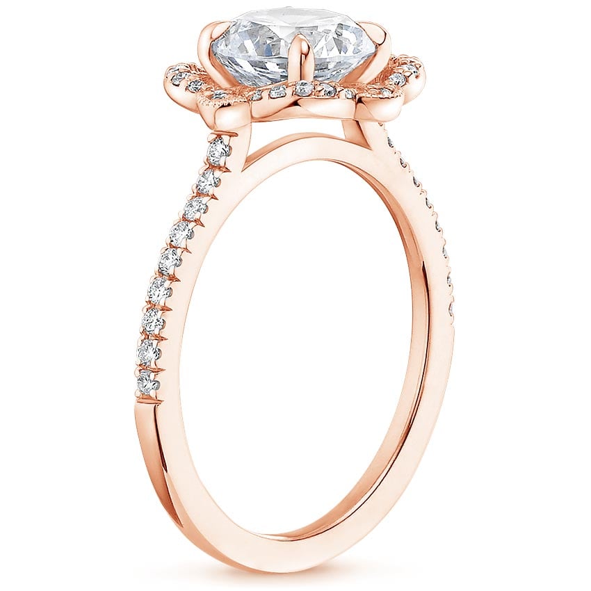 14K Rose Gold Reina Diamond Ring, large side view